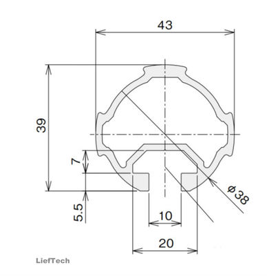 ضخامت 1.7mm لوله آلومینیوم آنودیزه با شکاف ISO9001